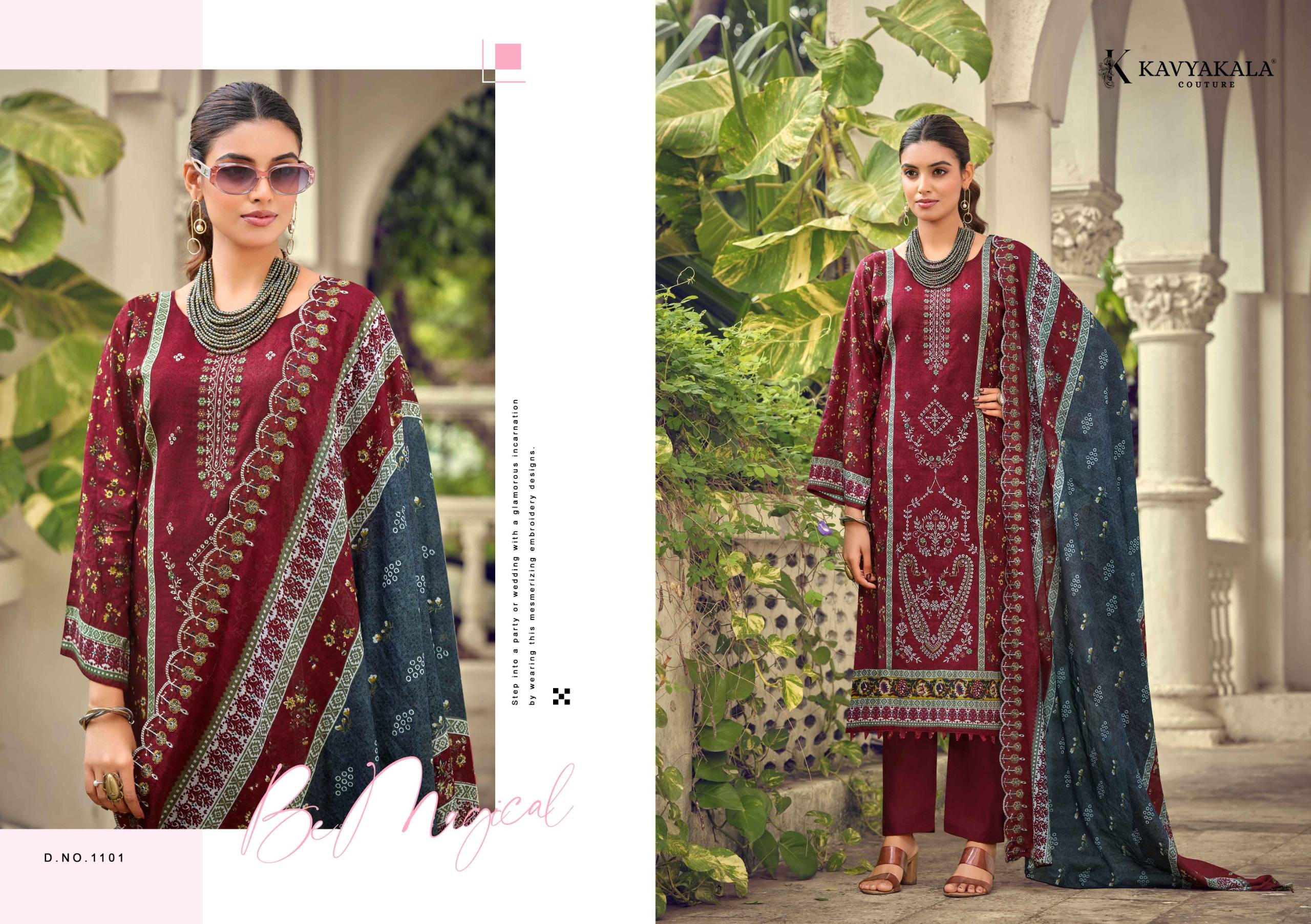 BIN SAEED Vol 11 ‎By KAVYA‎‎ KALA 1101 To 1108 Series Beautiful Festive Suits Stylish Fancy Colorful Casual Wear & Ethnic Wear PURE‎ CAMBRIC Print Dresses At Wholesale Price